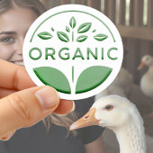 エンボスオーガニック食品リーフロゴデザイン ラウンドシール