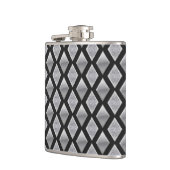 エンボスクロムハーレクインダイヤモンドプリント フラスク (左)