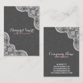 エンボスグレーダマスクとホワイトヴィンテージレース2 名刺 (正面/裏面)