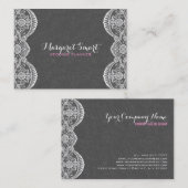 エンボスグレーダマスク及びホワイトヴィンテージレース3 名刺 (正面/裏面)