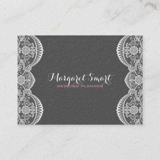 エンボスグレーダマスク及びホワイトヴィンテージレース3 名刺 (正面)