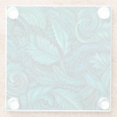 エンボスターコイズフェイク革 ガラスコースター (裏面)