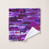 エンボスチョークシェードの紫と赤 バスタオルセット (ウォッシュタオル)