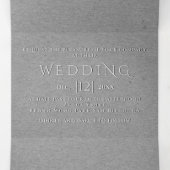エンボスツリー灰色クラフト紙冬の結婚式 三つ折り招待状 (内部中)