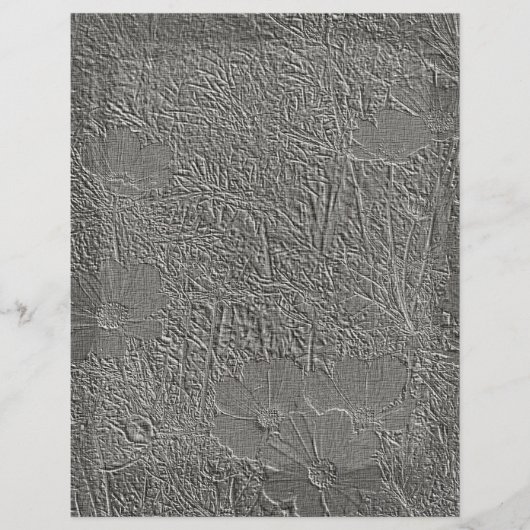 エンボスデイジーグレーフローラスクラップブック紙 (正面)