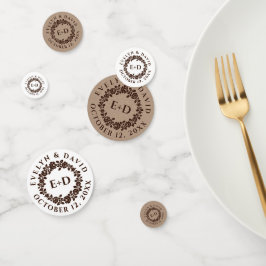 エンボスバラリースオン素朴クラフト紙結婚ズ コンフェッティ