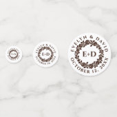 エンボスバラリースオン素朴クラフト紙結婚ズ コンフェッティ (裏面)