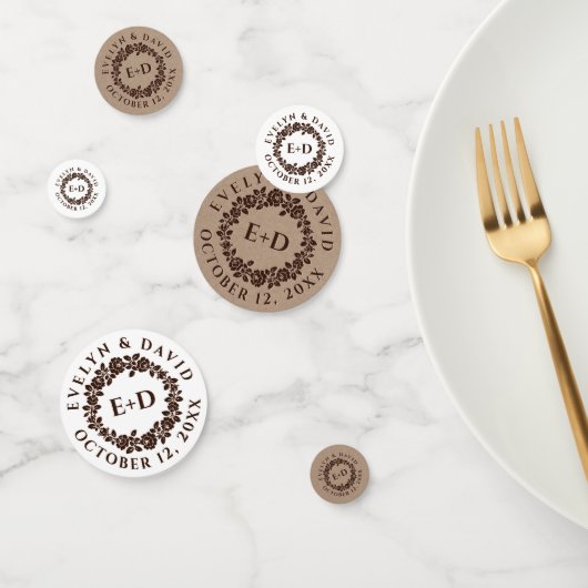 エンボスバラリースオン素朴クラフト紙結婚ズ コンフェッティ (グループ)