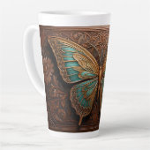 エンボスフェイクウッドバタフライ カフェラテマグ (左アングル)