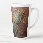 エンボスフェイクウッドバタフライ カフェラテマグ (右)