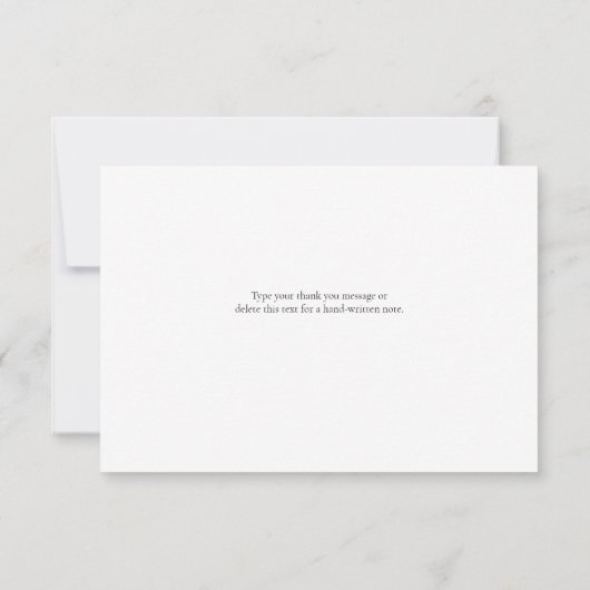 エンボスフェイクオーキッドインクエレガントな結婚式ありがとう サンキューカード (裏面)