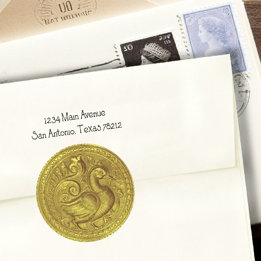 エンボスフェイクピーコック金ゴールドセット1026 ラウンドシール