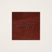 エンボスフェイクブラウンレザー名刺 (正面)