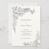 エンボスフェイク牡丹書道シックパール結婚ズ セーブザデート (正面)