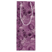 エンボスフラワーズリトルパープルワイン抱き枕 ワインギフトバッグ (正面)