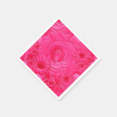 エンボスフラワーホットピンクカクテルナプキンズ スタンダードカクテルナプキン (角)