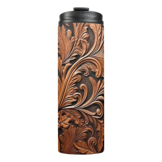 エンボスブラウンレザー タンブラー (正面)