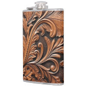 エンボスブラウンレザー フラスク (左)