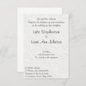 エンボスホワイトフローラ結婚式招待状 招待状 (正面/裏面)