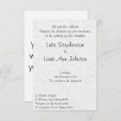 エンボスホワイトフローラ2結婚式招待状 招待状 (正面/裏面)