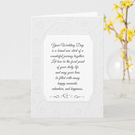 エンボスホワ結婚イト カード (黄色い花)