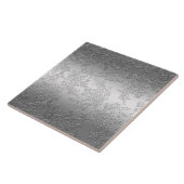 エンボスポリッシュシルバーバラとチューリップ タイル (側面)