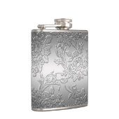 エンボスポリッシュシルバーバラとチューリップ フラスク (右)