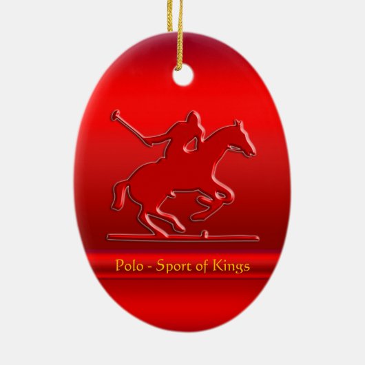 エンボスポロポニー&ライダー赤いクロムルック セラミックオーナメント (裏面)