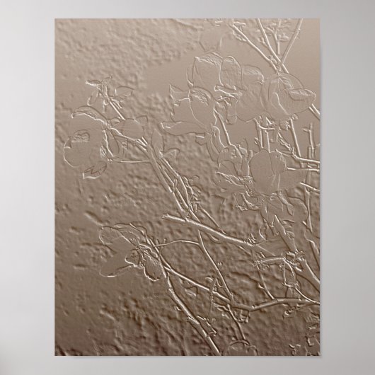 エンボスマグノリアフラムスフローラアートデザインポステ ポスター (正面)