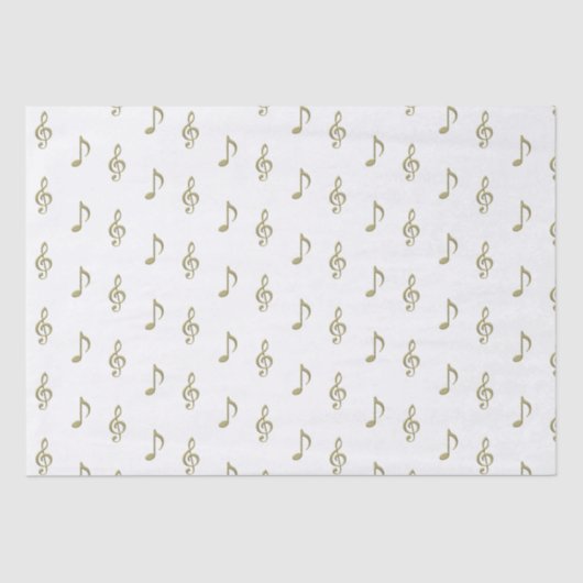 エンボスミュージックノート&トレブルクレフ、 音符記号ティッシュペーパー 薄葉紙 (正面)