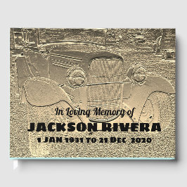 エンボスメタルルッククラシックー車メモリアル ゲストブック