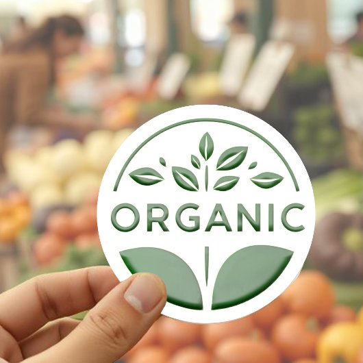 エンボスモダンスタイルグリーンリーフラオーガニックベル ラウンドシール