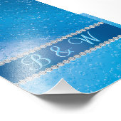 エンボスモノグラムブルーフラワー フォトプリント (角)