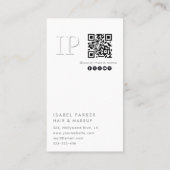 エンボスモンステラ葉モノグラムQrコード 名刺 (裏面)