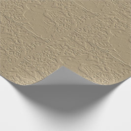 エンボスラビットブラウン紙鳥フローラギフトラップ ラッピングペーパー