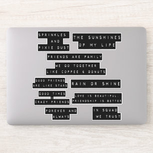 エンボスラベルスクラップブックのフレンドシップ引用文キャプション シール