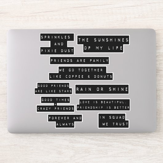 エンボスラベルスクラップブックのフレンドシップ引用文キャプション シール (コンピューター)