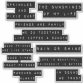 エンボスラベルスクラップブックのフレンドシップ引用文キャプション シール (正面)