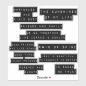 エンボスラベルスクラップブックのフレンドシップ引用文キャプション シール (シート)