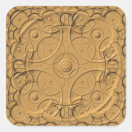 エンボスリングや輪金ゴールドメタルステッカー スクエアシール