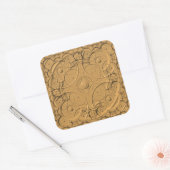 エンボスリングや輪金ゴールドメタルステッカー スクエアシール (封筒)