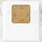 エンボスリングや輪金ゴールドメタルステッカー スクエアシール (バッグ)