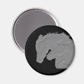 エンボスルックウマズブラックバックグラウンド マグネット (正面/裏面)