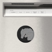 エンボスルックウマズブラックバックグラウンド マグネット (インサイチュ (食洗機))