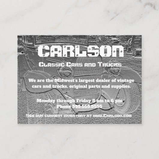 エンボスルッククラシック車 名刺 (正面)