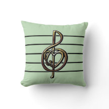 エンボスルックトレブルクレフ、 音符記号とハート任意のカラーミント