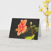エンボスレッドハイビスカス、ブレンダの花 カード (黄色い花)