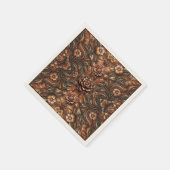 エンボスヴィンテージフェイクフローラレザールック スタンダードカクテルナプキン (角)