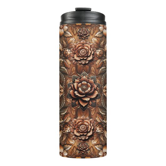 エンボスヴィンテージフェイクフローラレザールック タンブラー (正面)