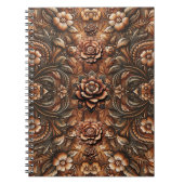 エンボスヴィンテージフェイクフローラレザールック ノートブック (正面)